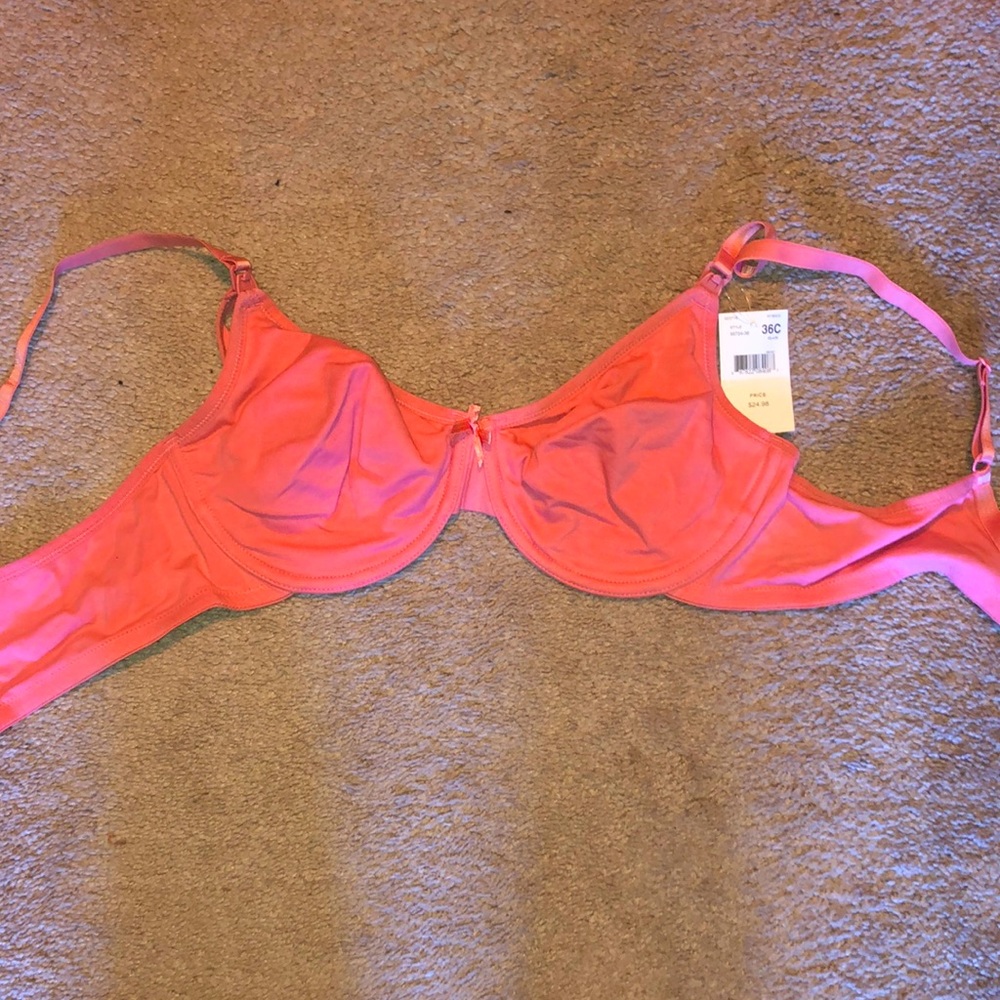 Pink nursing bra